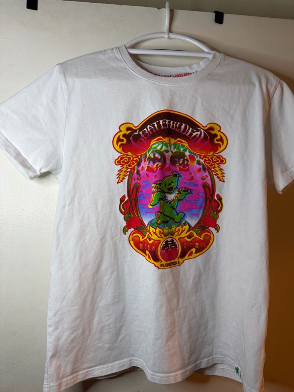 Grateful Dead x Plastered Graphic Tee Shirt White Multicolor Bear Print Size L - Picture 14 of 14